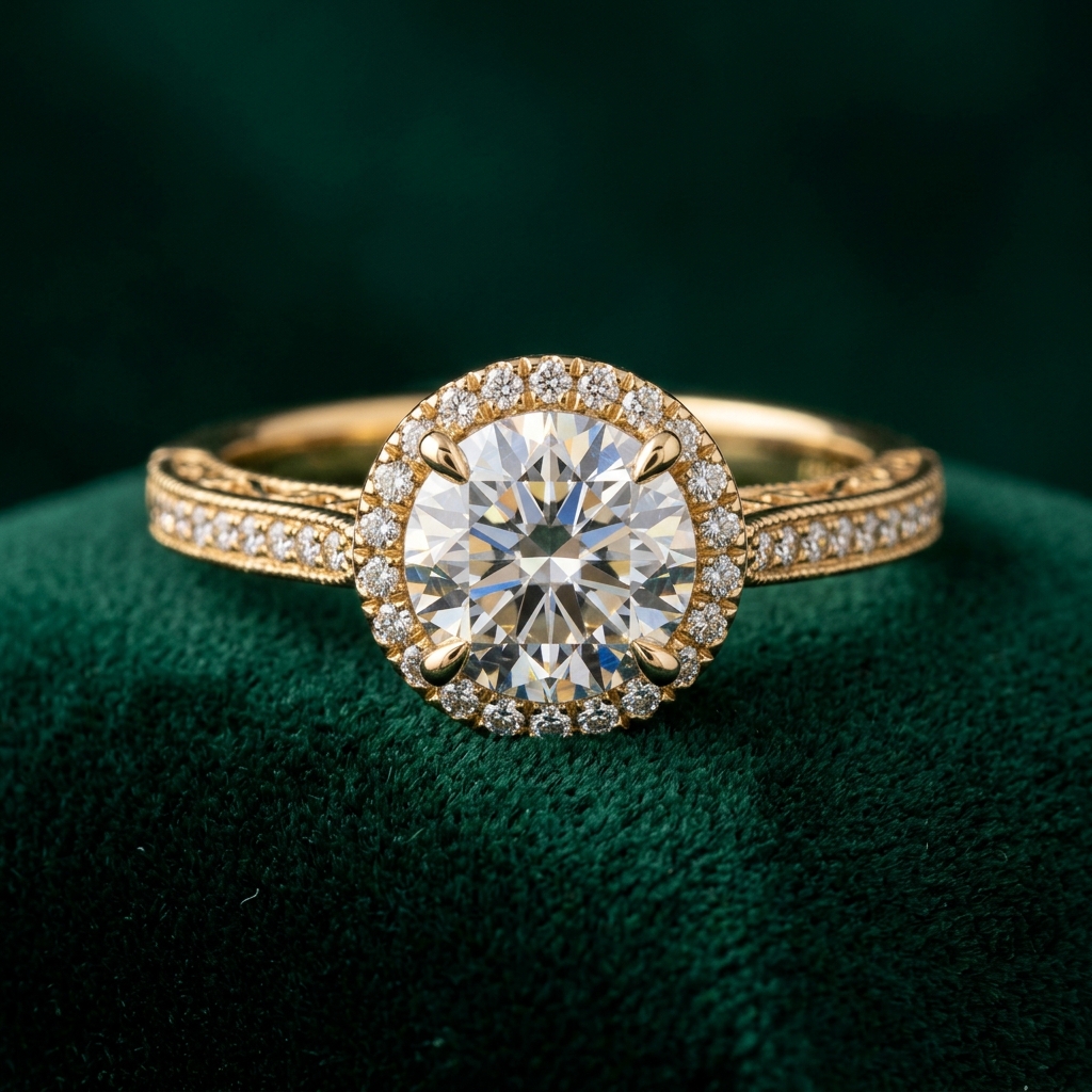 Premium Gold and Diamond Emerald Ring